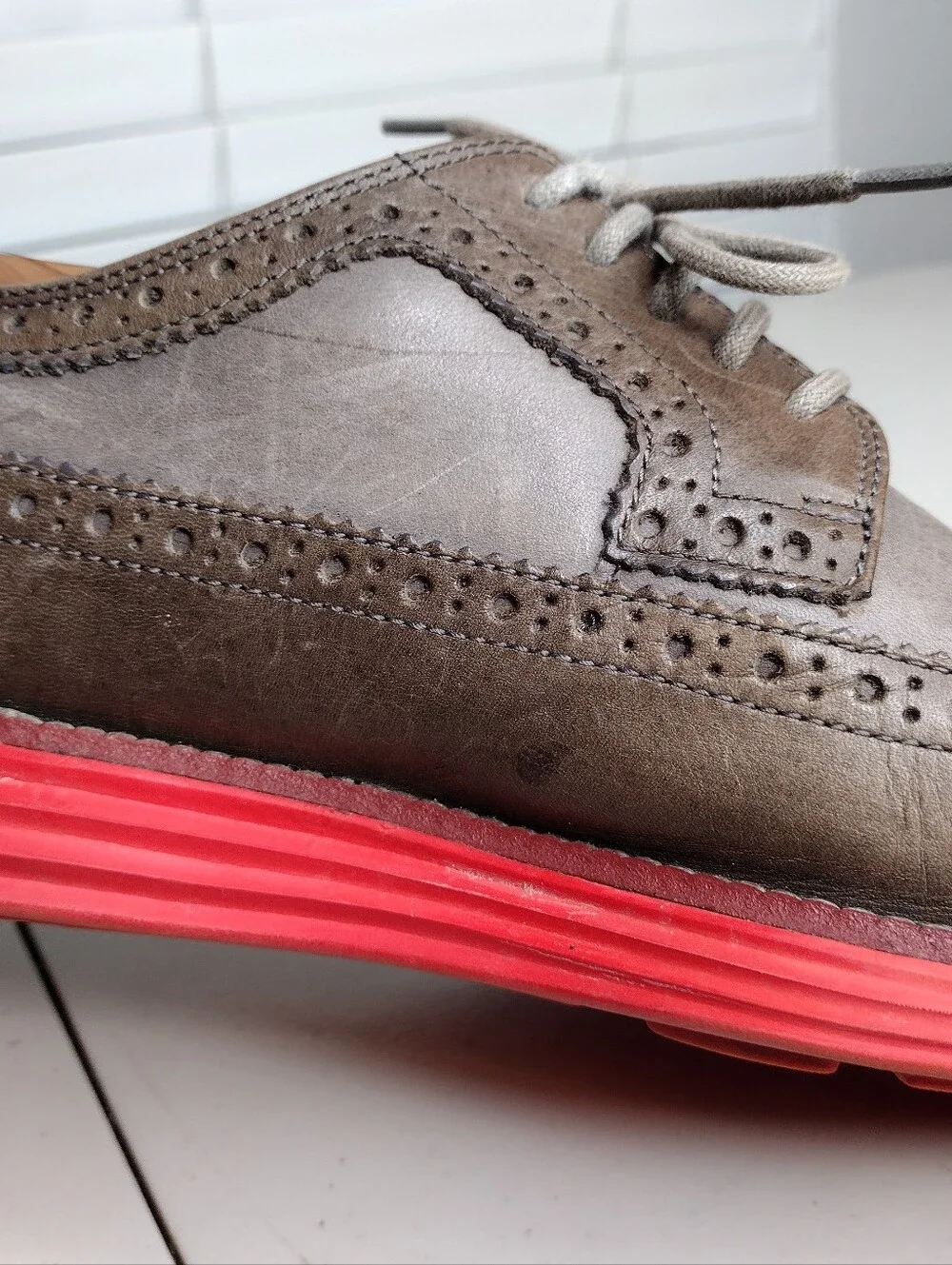 Cole Haan Brown Lace-Up Wingtip Oxfords Sz 8.5-9